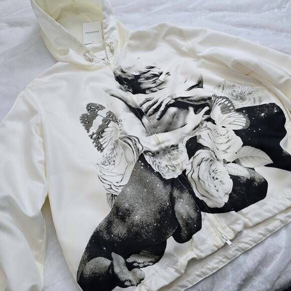 Valentino Artistic Graphic Satin Effect Hooded Jacket | Size 40 (S) | MSRP $3890 - Picture 2 of 13